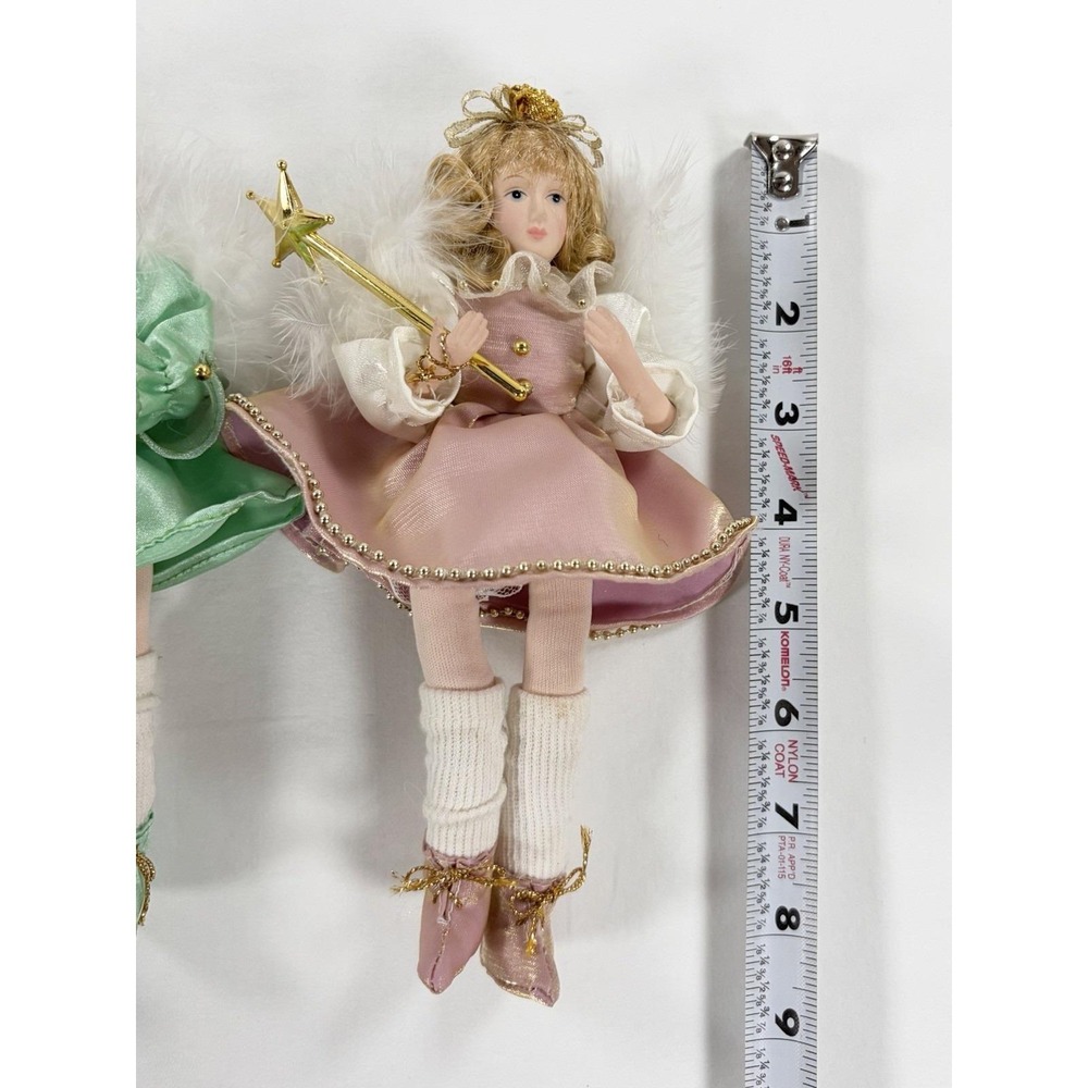 Vintage 90s Christmas Angel Fairy Shelf Sitter Ornament Doll Lot of 3 Bendable - Picture 7 of 7